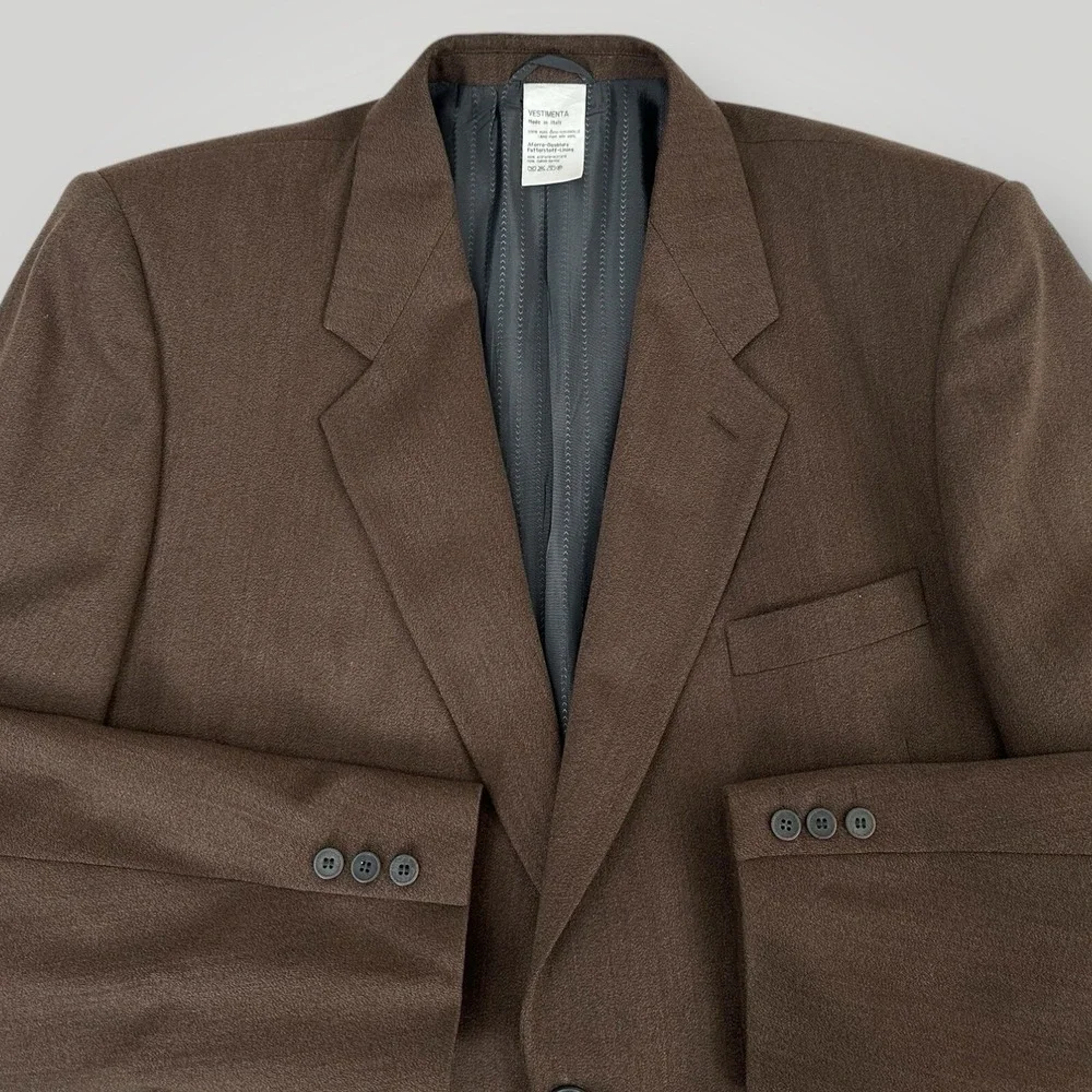 Vestimenta SpA Brown Blazer Mens Size Italy 56 (US 40) 100% Pure Wool Sport Coat
